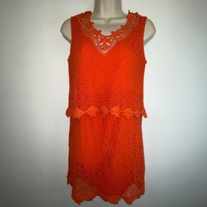Topshop Boho orange crochet dress